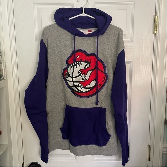 Mitchell & Ness EUC Toronto Raptors Purple & Grey Pullover Hoodie Large - Picture 1 of 6